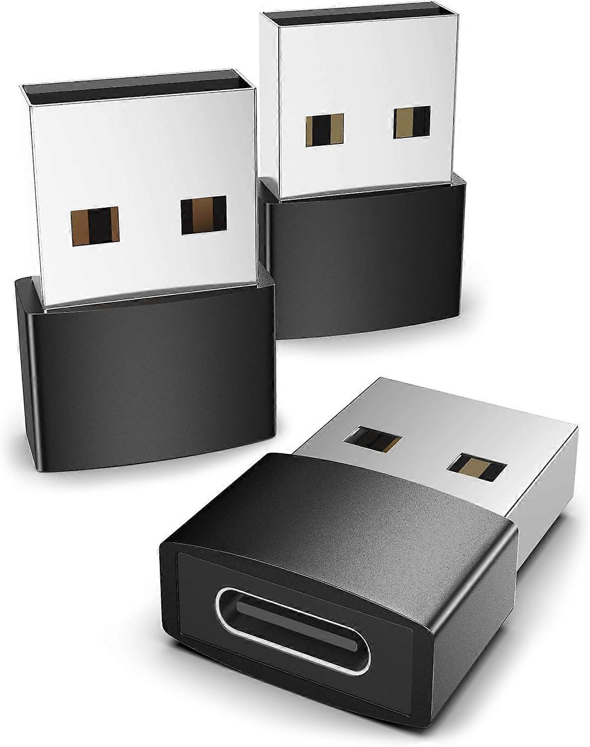 USB A naar USB C Adapter Zwart