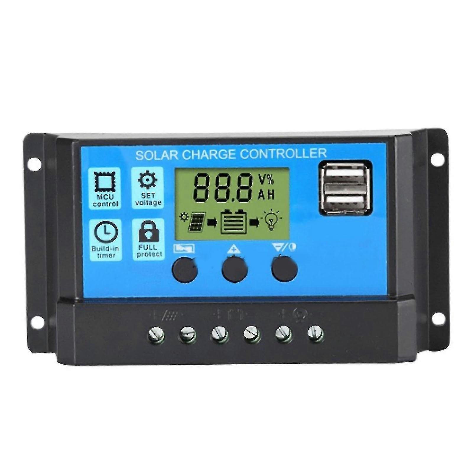 Solar Battery Regulator,30A Solar Panel Controller Discharge Controller PWM Solar Charge Controller Smooth Operation