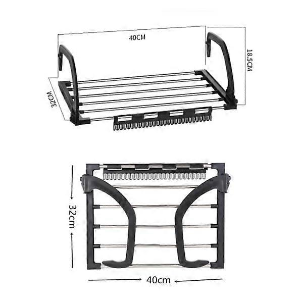 Collapsible Clothes Drying Rack - Stainless Steel, Hang on Balcony ...
