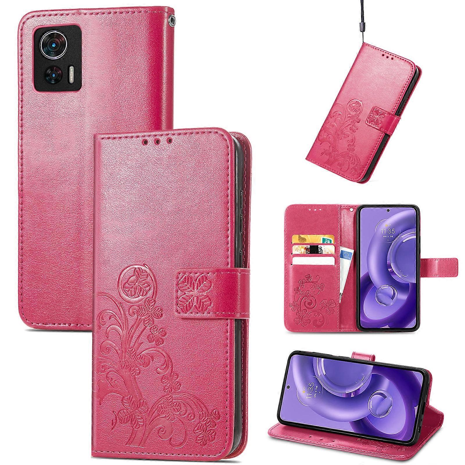 Four-leaf Clasp Leather Case For Motorola Edge 30 Neo