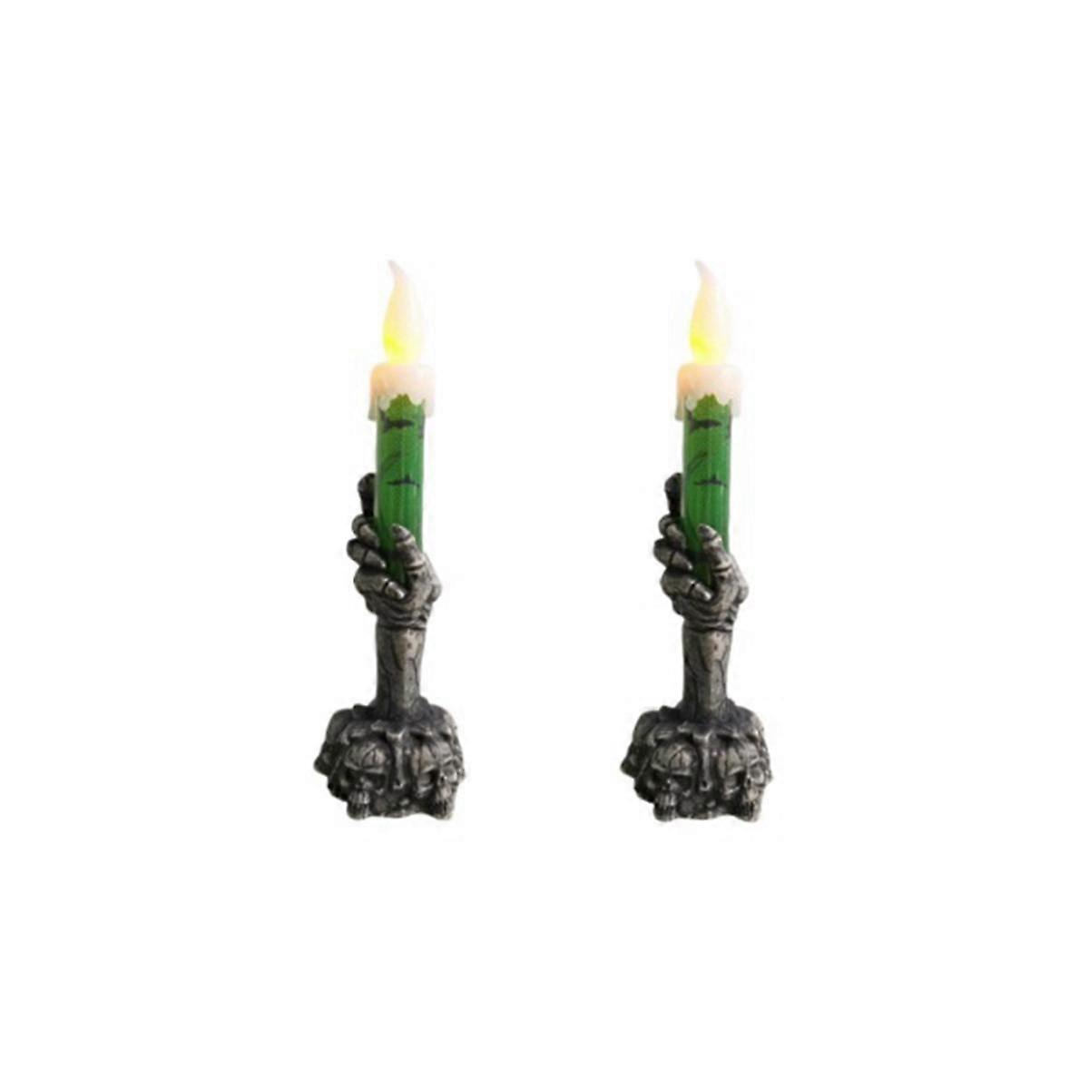 Halloween Decorative Lights Decoration Props Skeleton Ghost Hand Holding Candle Lights Led Electronic Pumpkin Lights C