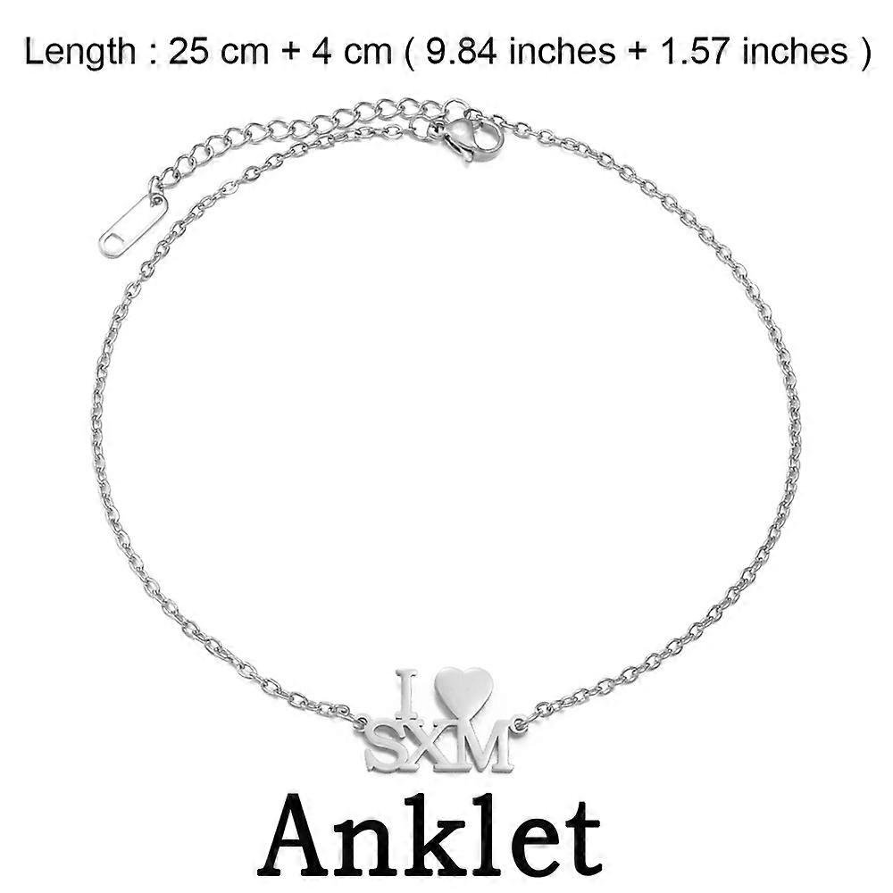 סינט מארטן ואי סן-מרטין Anklet לנשים בנות סן מרטין Sxm תכשיטי שרשרת רגליים 310901