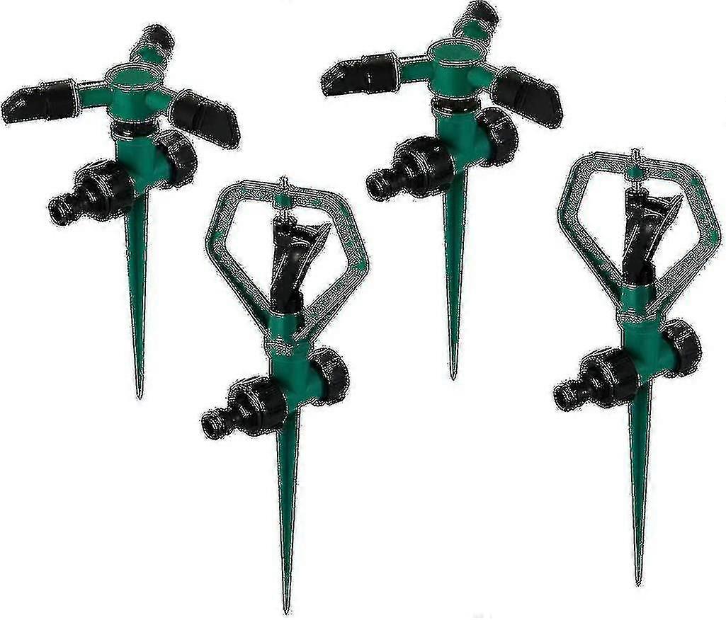 Lawn Sprinkler, 4pcs Automatic 360 Rotating Adjustable Garden Water Sprinklers Lawn Irrigation System With Leak-proof Design Durable Compatible Garden