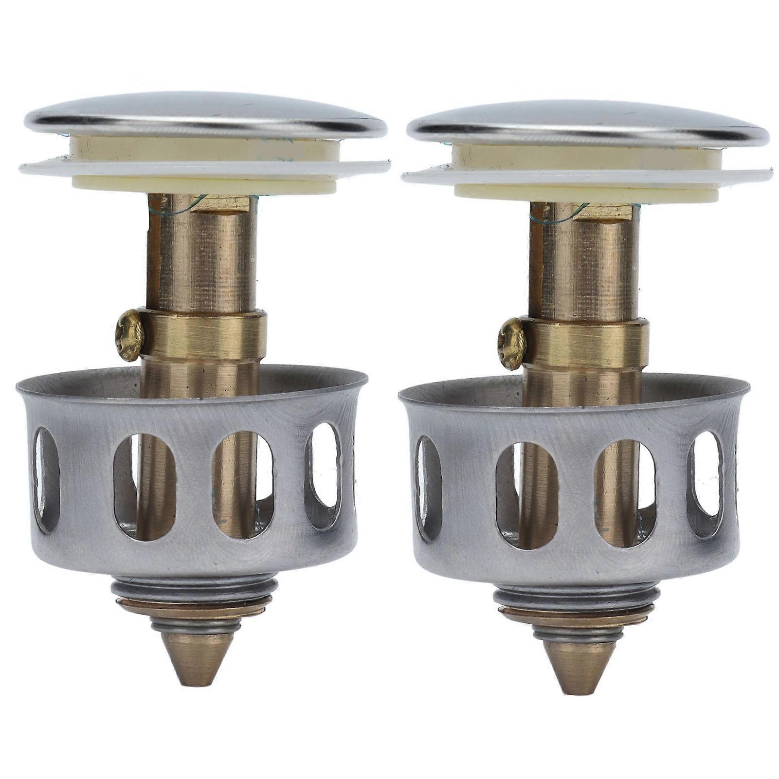 2pcs Push Bounce Core Universal Bullets Pop Up Sink Stopper Drain Filter For Bathroom