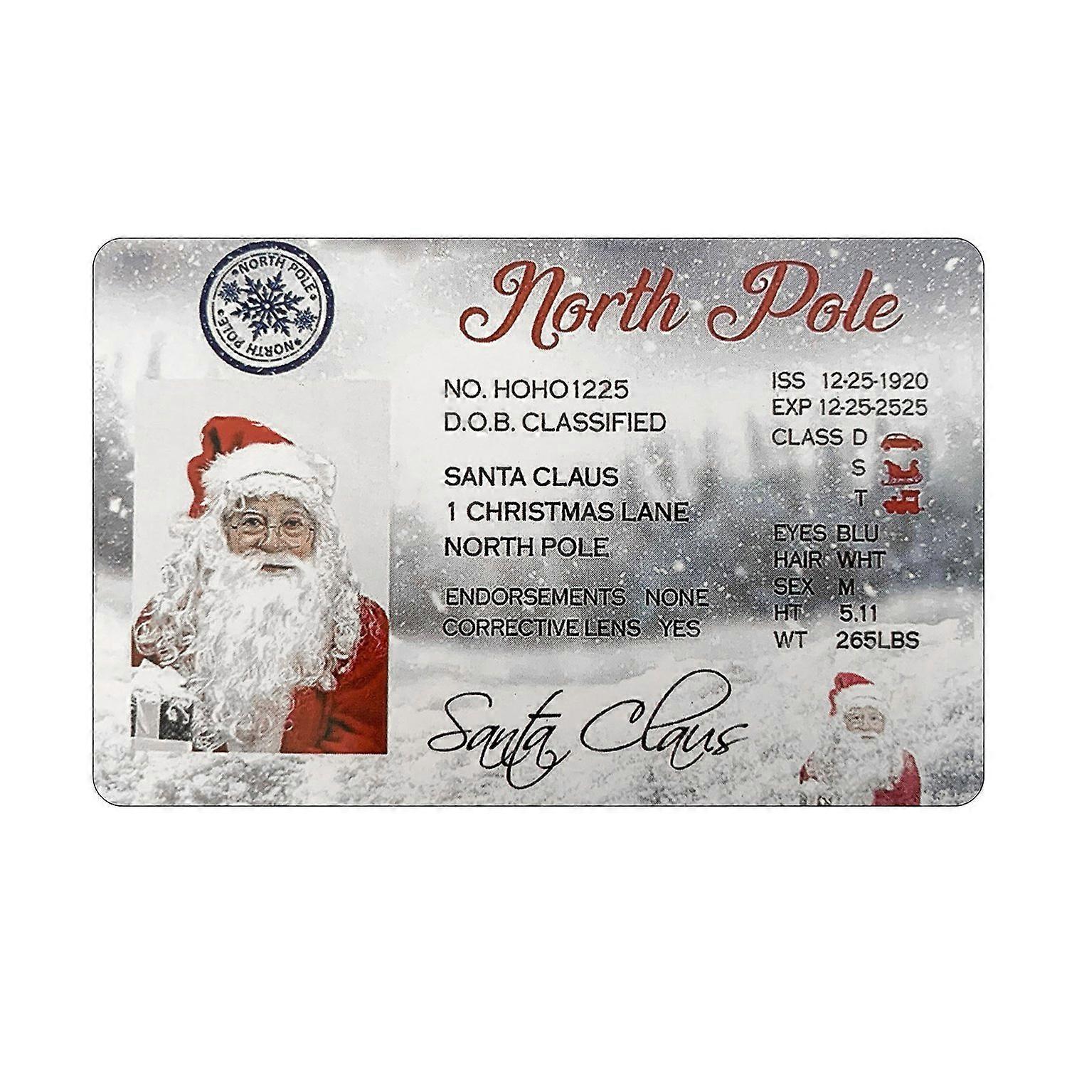 Christmas Santa Driver License Funny Realistic Rectangle Reusable Santa Claus Losing Sleigh Flight