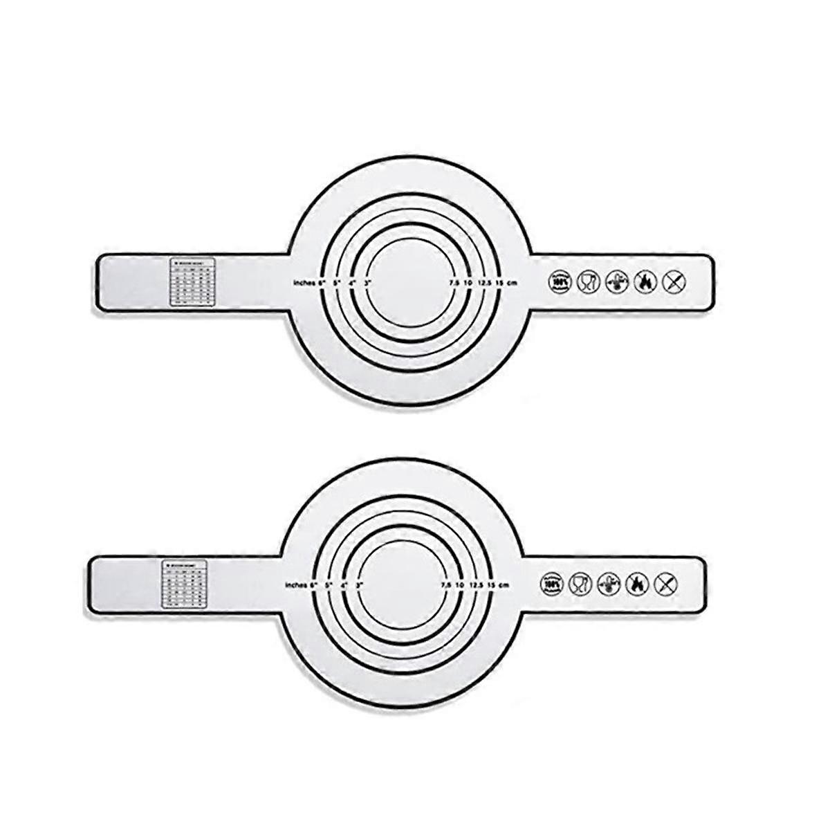 2Pcs Silicone Baking Mat for Dutch Bread Baking Non-Stick Baking Mat with Long Handle 8.3Inch Reusa