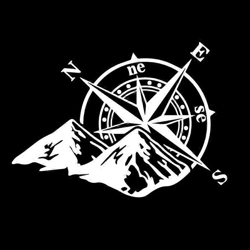 Jungle Adventure Compass Car Decal Fashionable Rear Windshield Decoration PVC Waterproof Sunscreen Sticker Color Customizable JOHX