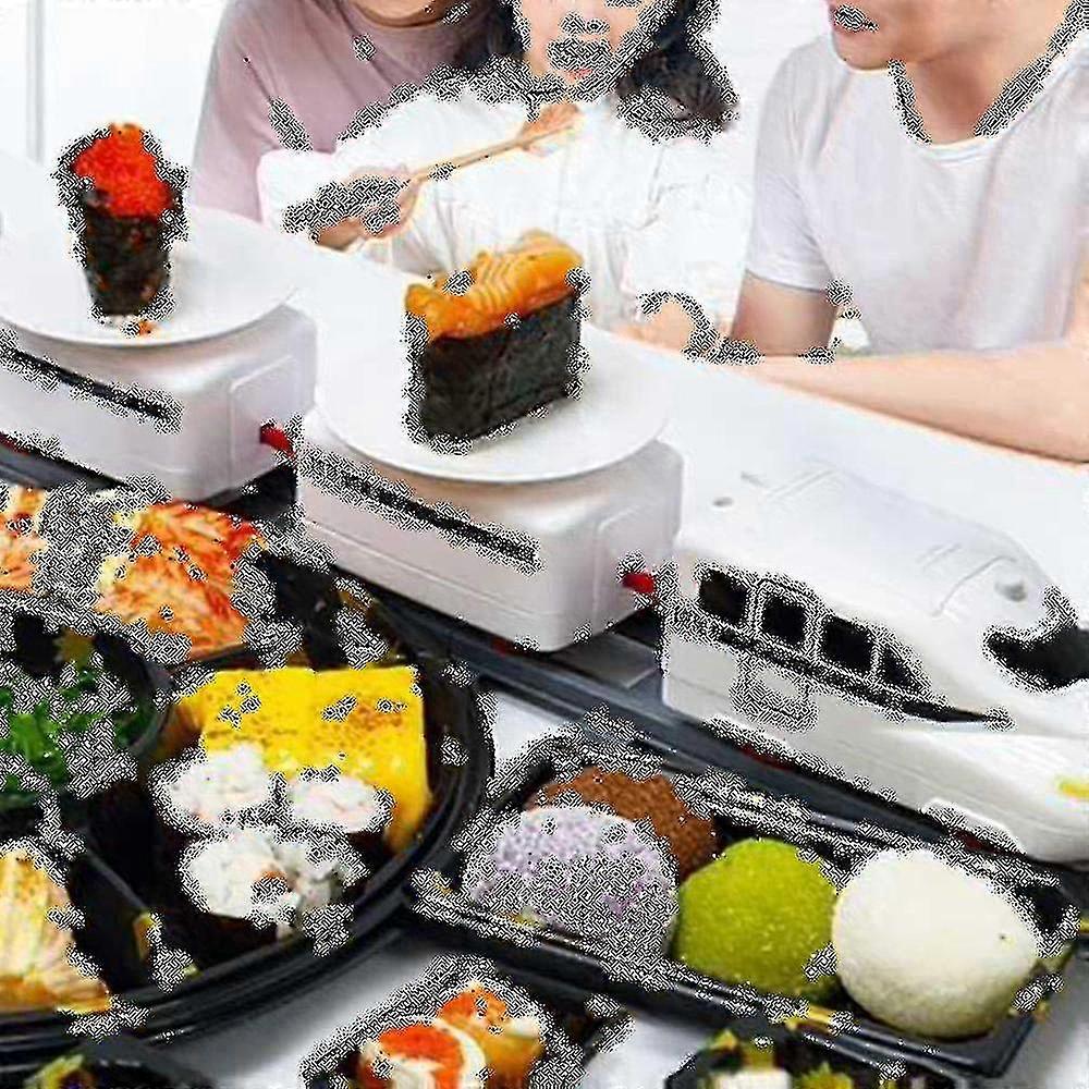 Train Toy Sushi Menus Are Served At A Sushi Serving Table With A
