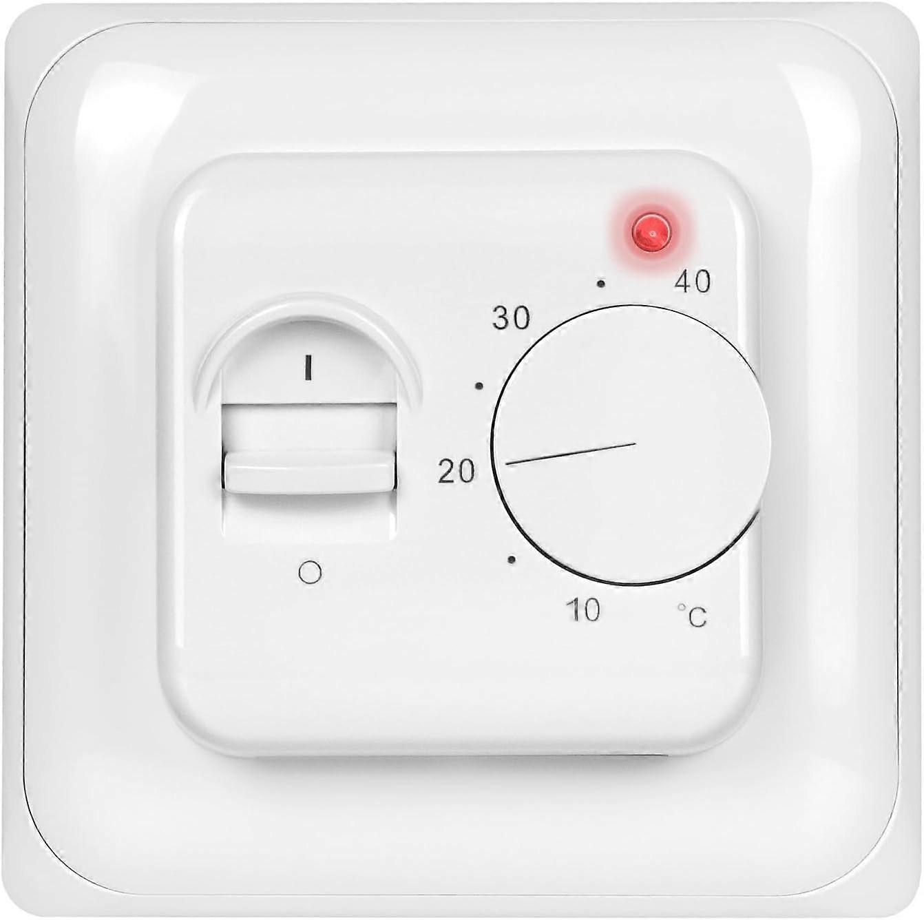 MST1 Undermount Room Thermostat with Floor Sensor - White - Thermostat for Electric Floor Heating