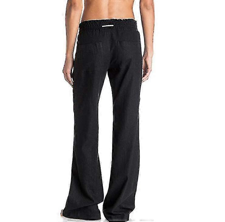 Pantalon de plage en coton et lin pour femme