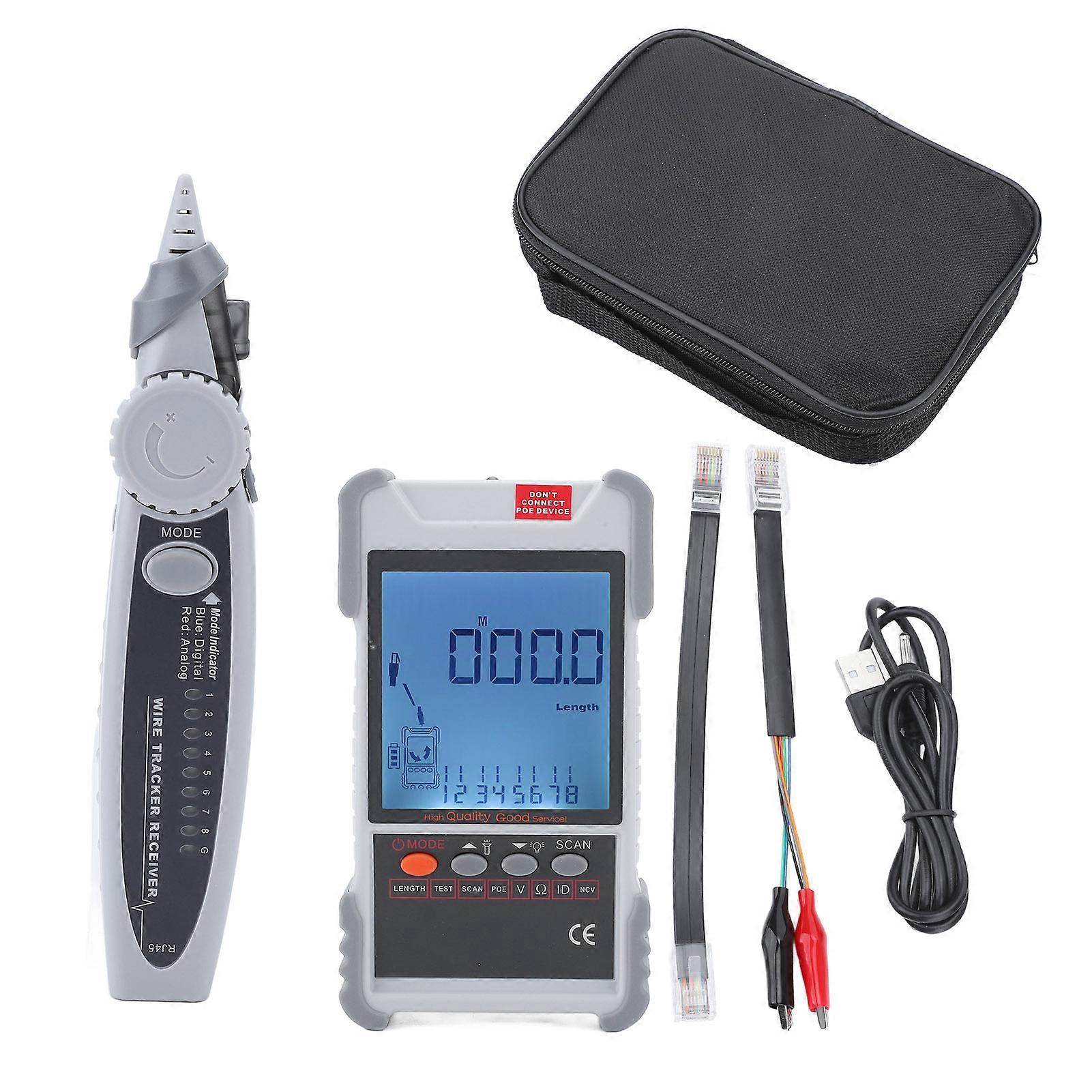LCD Network Tester Multifunctional ABS Housing Line Finder with Multimeter for Maintenance 400m