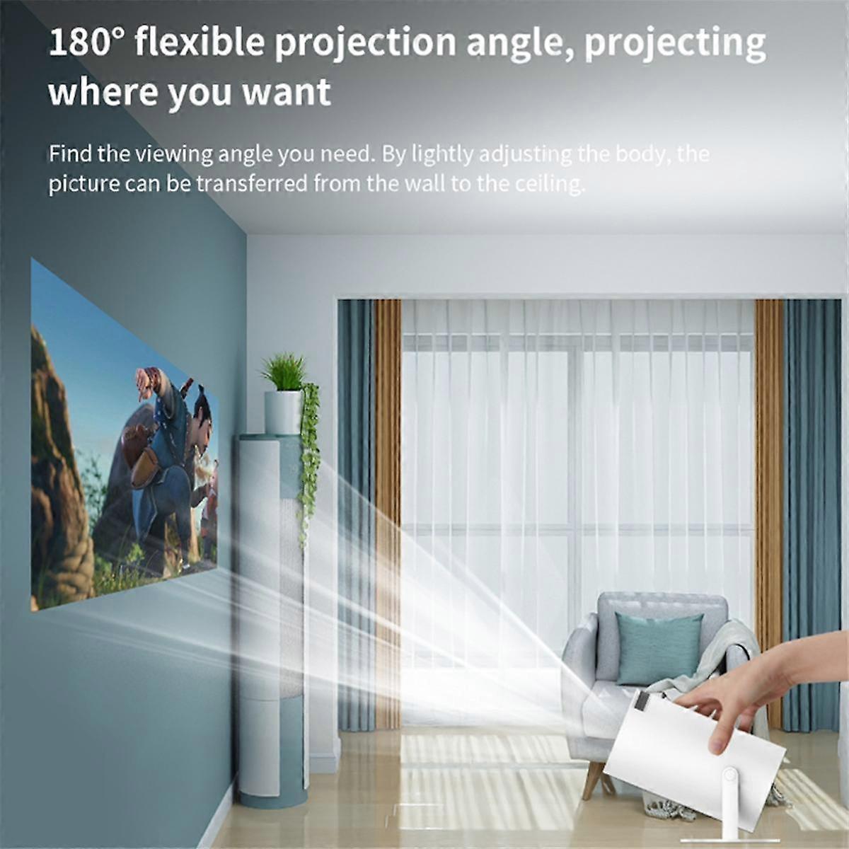 Smart Projector with Android TV 11.0 5G WiFi Bluetooth Portable Projector HD Mini Device for IOS & Android EU Plug