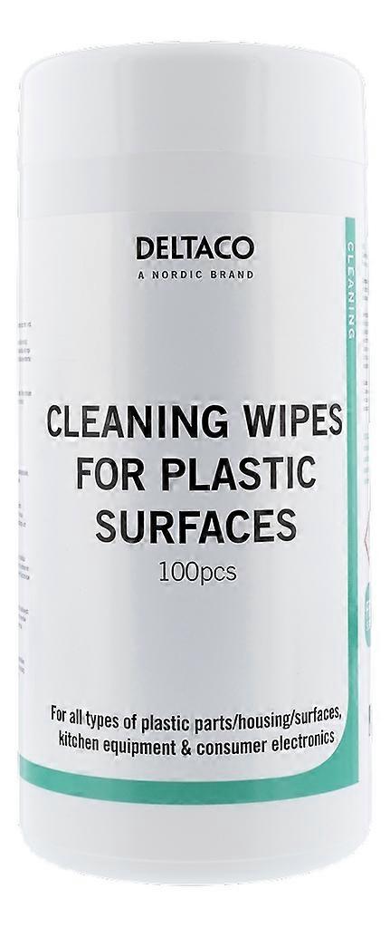 Deltaco Wet Wipes for Plastic Surfaces - White
