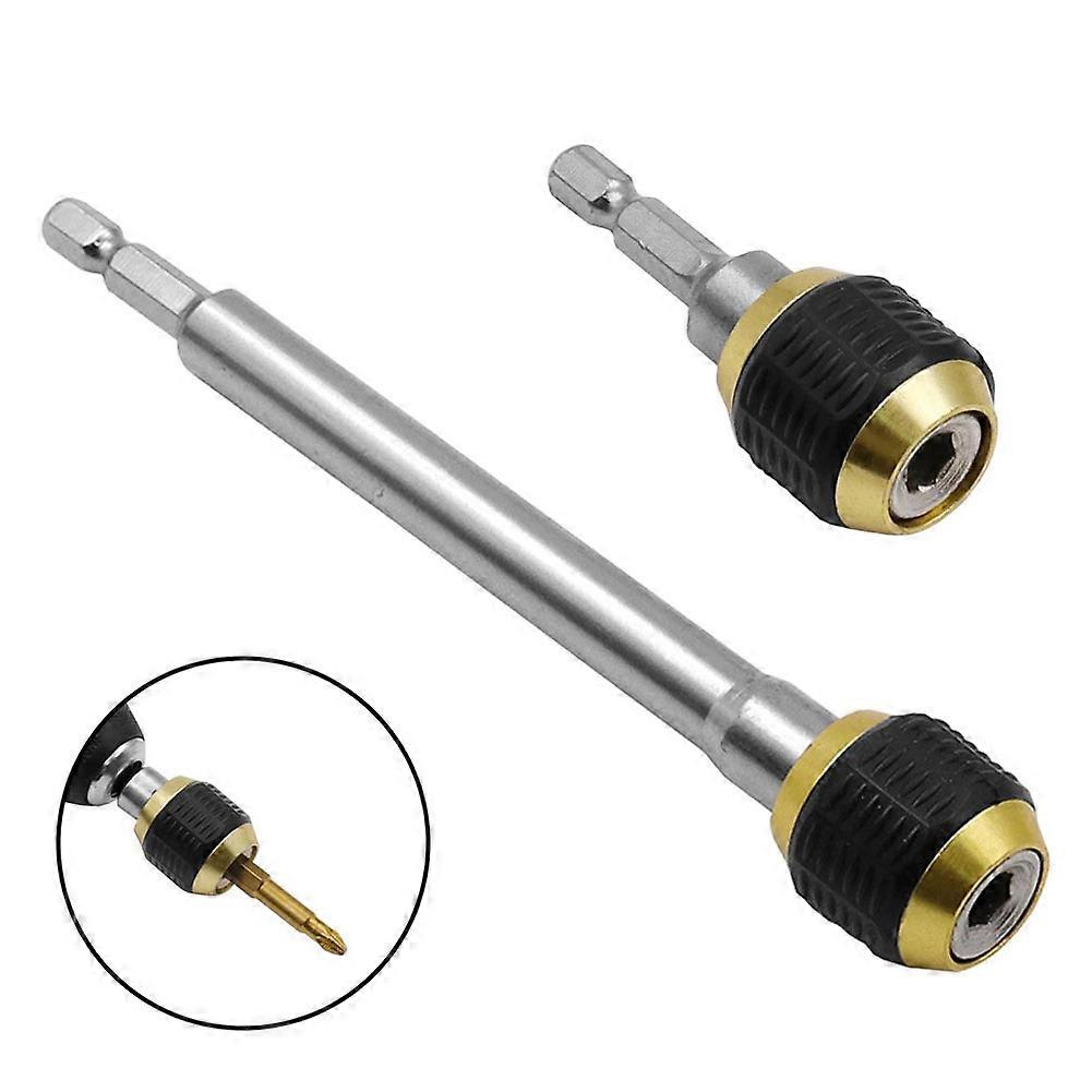2pcs 50/150mm 1/4 Hex Handle Quick Coupling Drill Bit Depth Magnetic Screwdriver Bit Quick Change Adapter Converter Power Tools