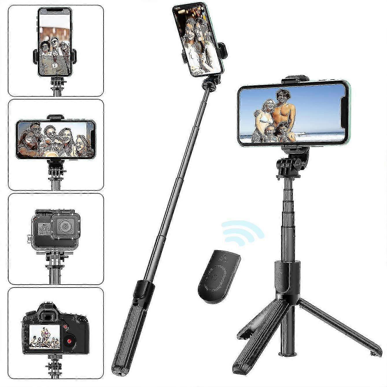 Selfie Stick Tripod With Removable Wireless Remote Shutter Compatible,lightweight Extendable Aluminum Pocket Selfie Stick For11/xr/x/8/8p/7/7p Android