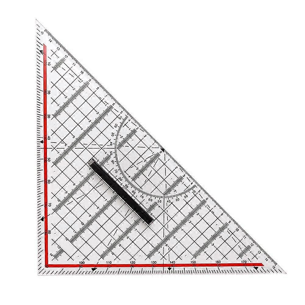 30cm Drawing Triangle Ruler Multi-function Drawing Ruler With Handle Protractor Measurement Ruler S