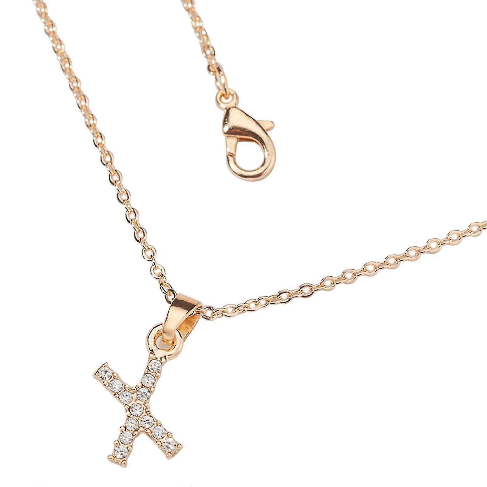 Bayan Elmas Kolye 26 İngiliz Harfli Çift Kolye