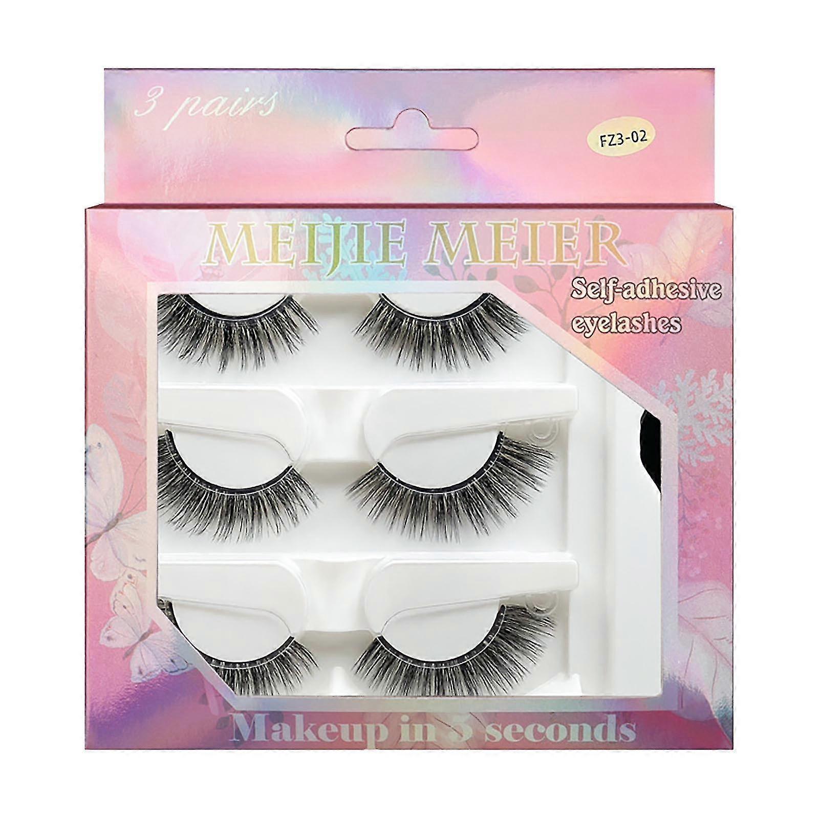 Selfadhesive False Eyelashes Gluefree Natural 3d Selfadhesive Eyelashes