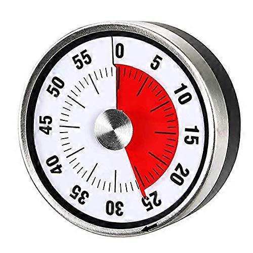 Magnetic Mechanical Kitchen Timer -Countdown Timer 60 Minute Visual Time Management Tool Baking Cooking Steaming