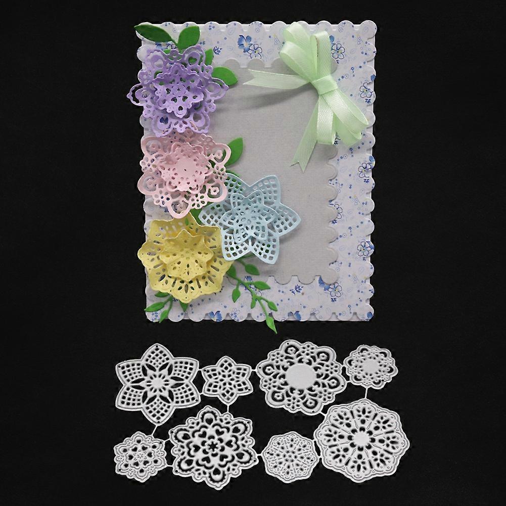 fleur 3d effet métal découpe matrices pochoir bricolage scrapbooking papier cartes artisanat