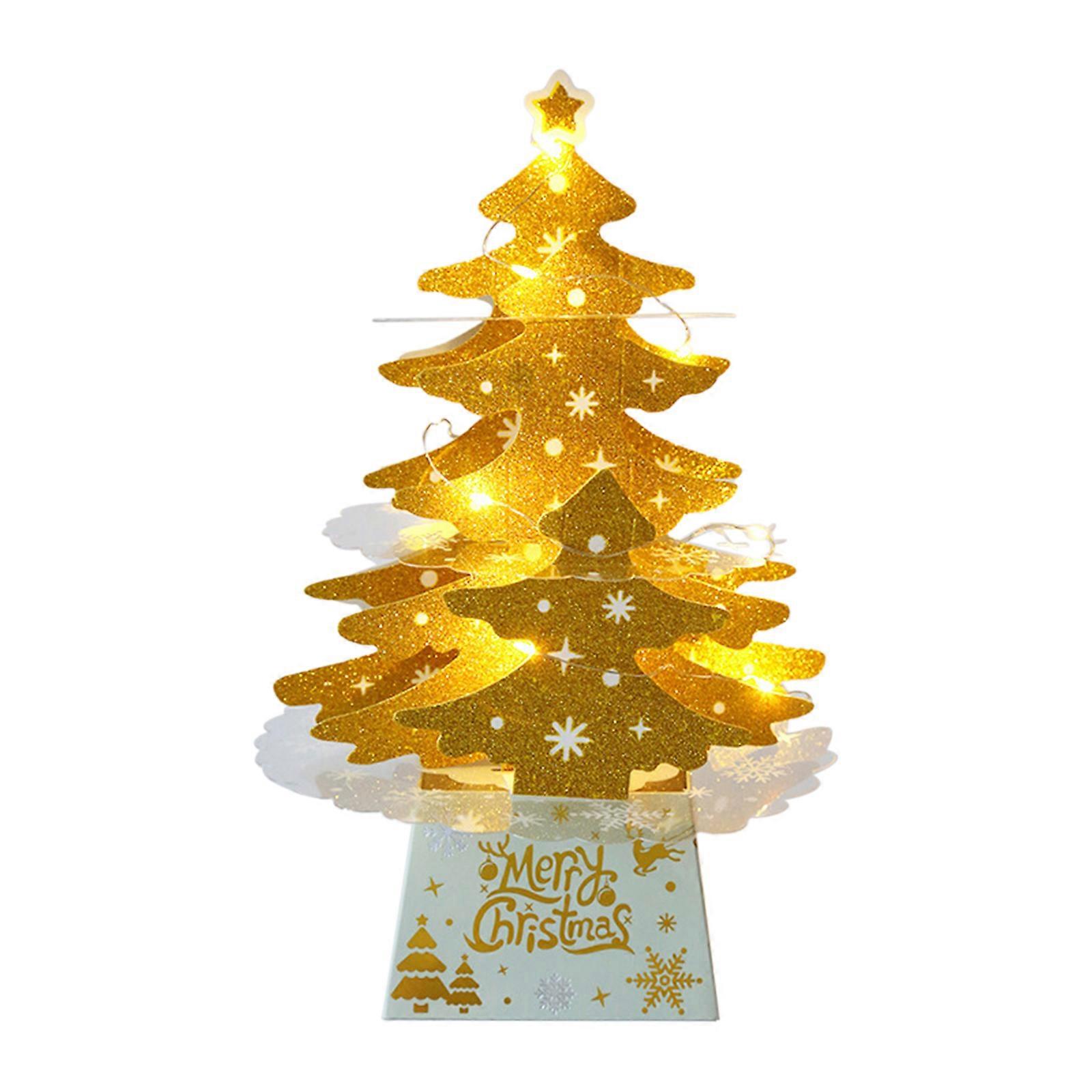 SD005 Goldene warme Lampe 3D Weihnachtsbaum