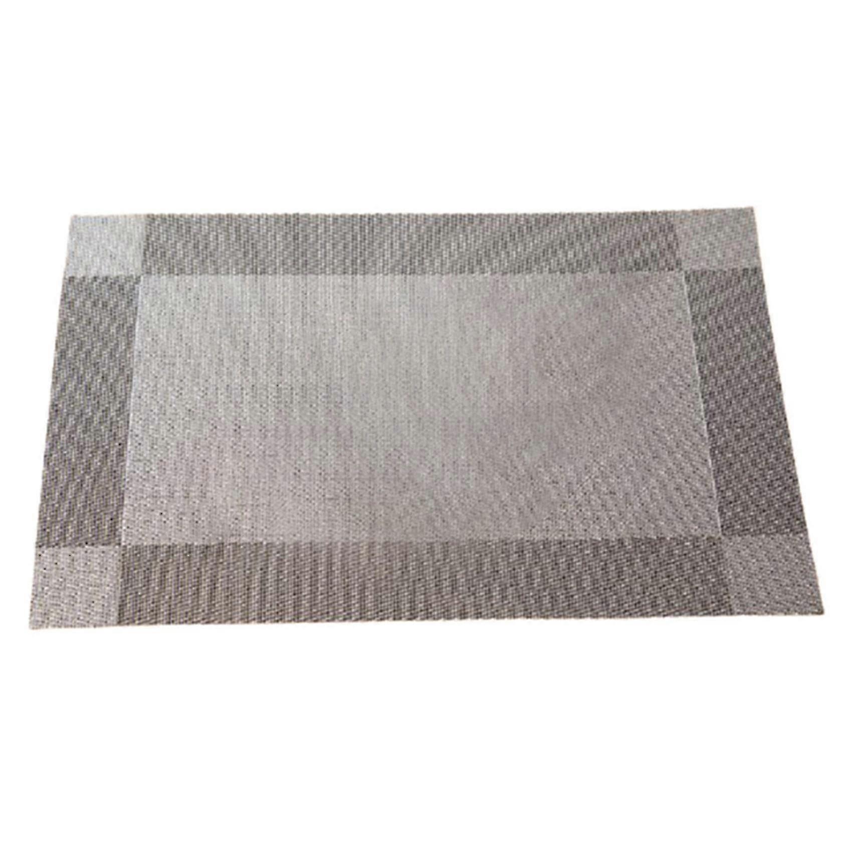 Pvc Western Placemat Single Frame Heat Insulation Pad Silver Gray