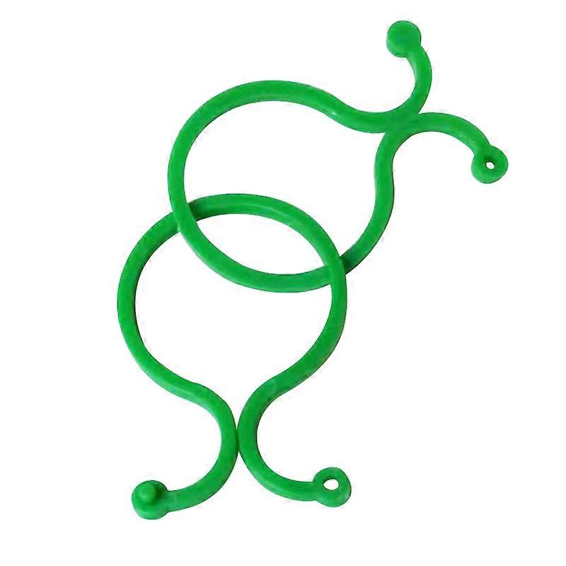 100 Pieces Garden Clips Plant Support Clips Twisty Plant Rings, Reusable Plastic Support, Green, 4*2cm