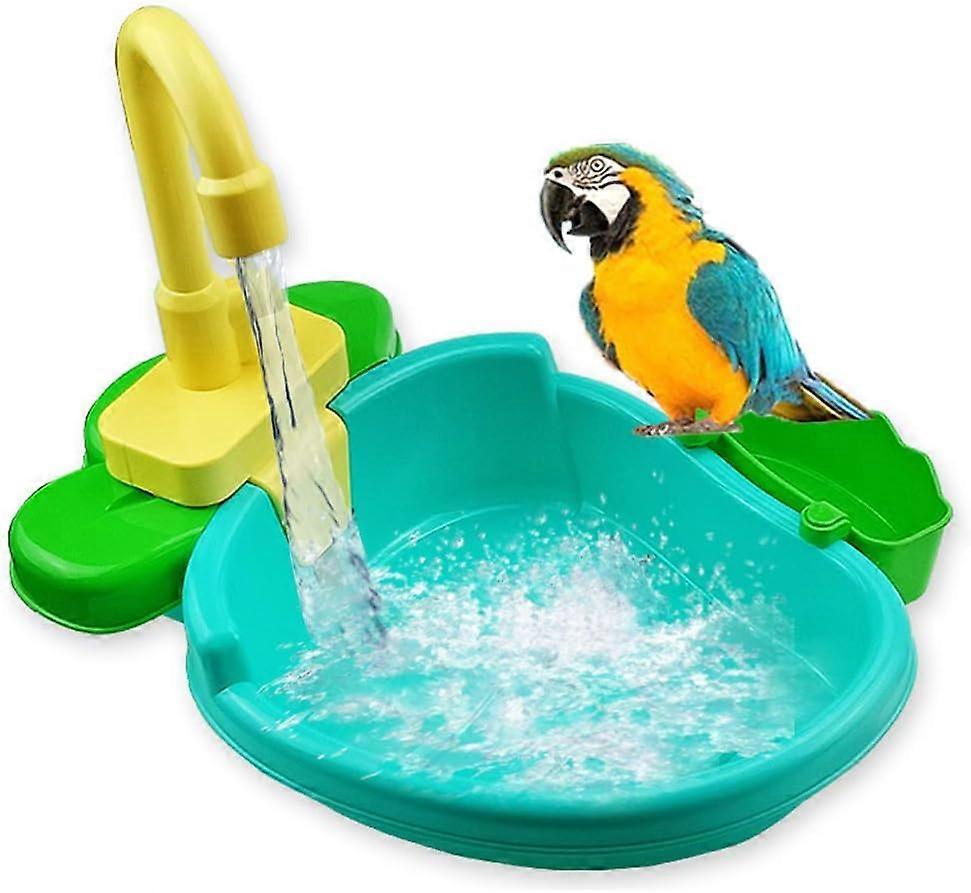 Bird Automatic Bathtub,Bird Feeder Pet Pool for Most Bird(Blue)