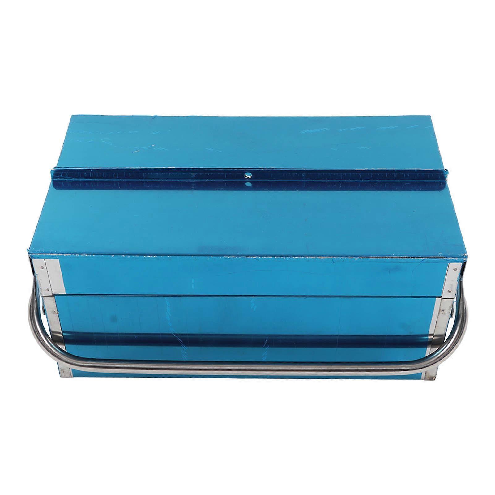2 Layer 3 Tray Tool Storage Box Stainless Steel Cantilever Toolbox Folding Accessory Suitcase 420 Type