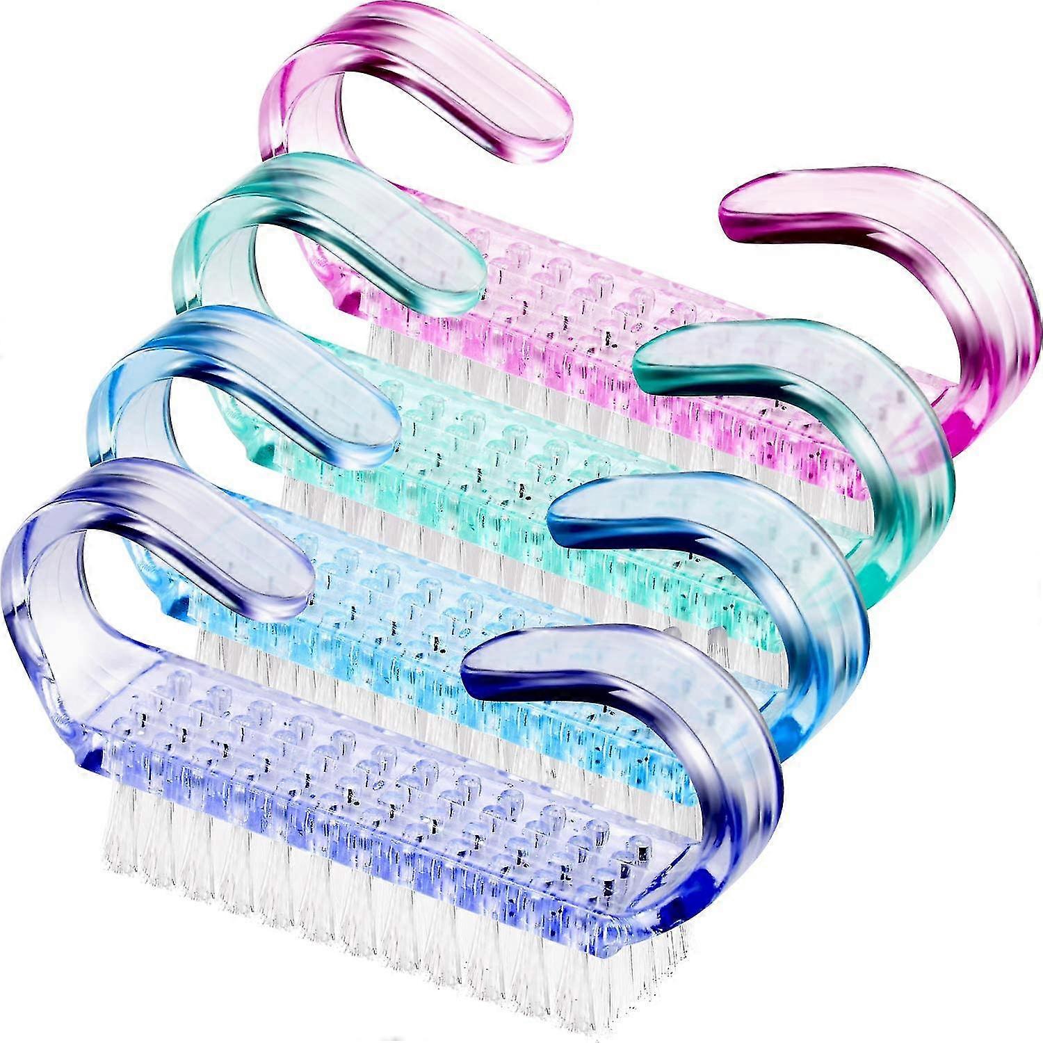 4 Pieces Nail Brush With Handle Cleaning Brush For Scrubbing Nails