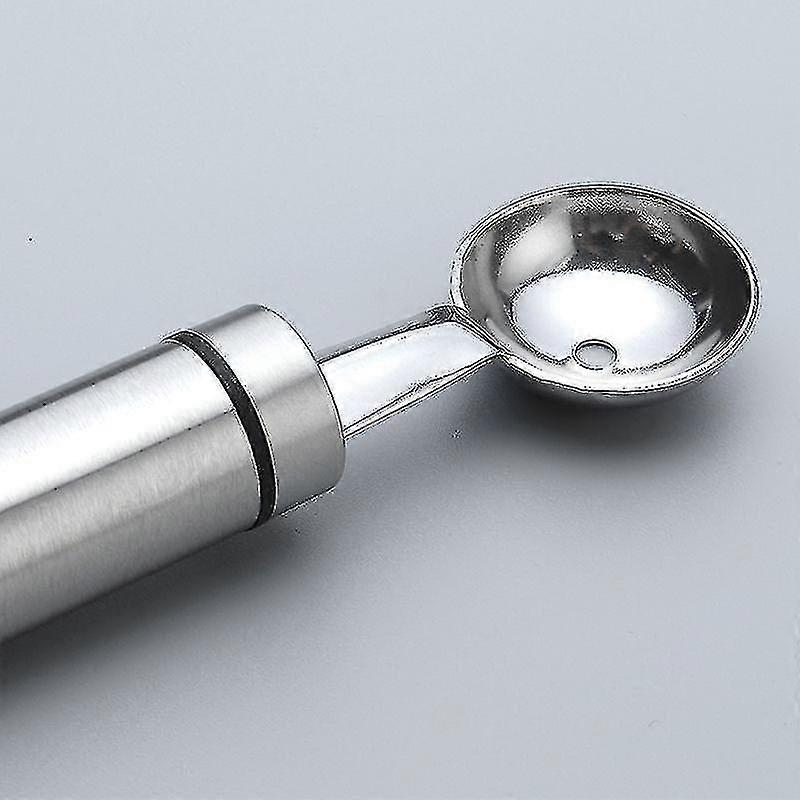 Melon Chopping Ball, Chopping Knife With Drain Holes, Small Spoon, Stainless Steel Partially Frosted (round)
