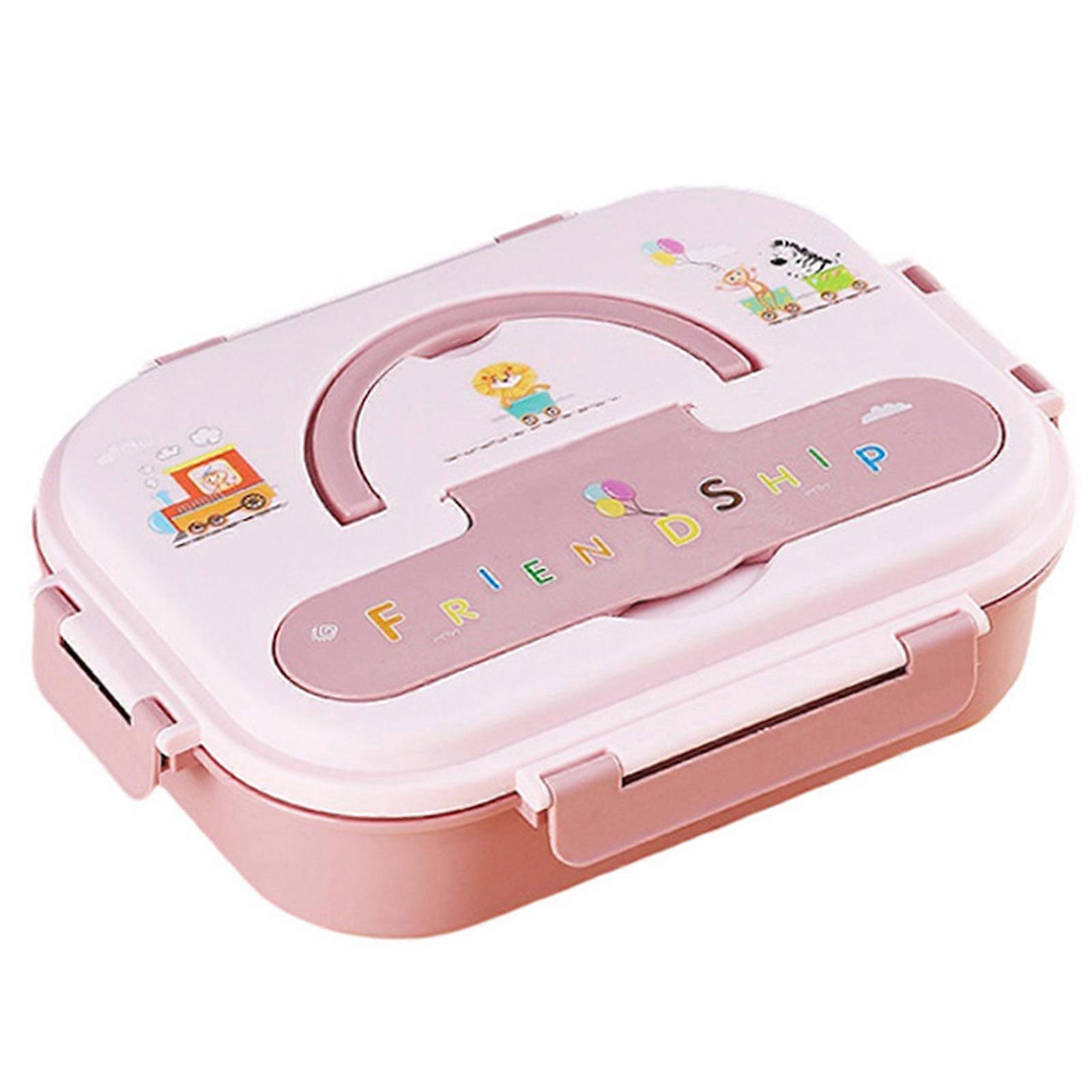 Portable Lunch Box Microwaveable with Handle 1350ml for Daycare Office pink