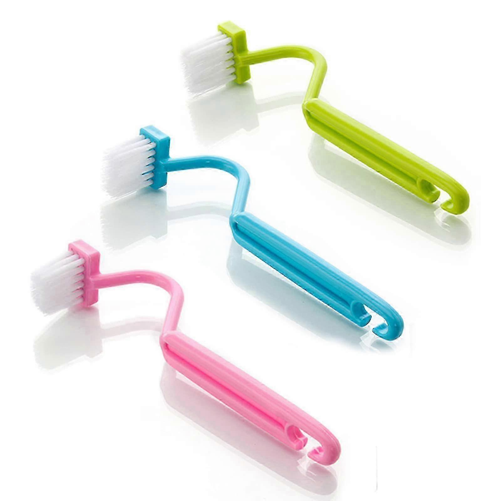 Ívelt műanyag WC-kefe tisztító WC-sarok perem ívelt WC-kefe a perem alatt(3 db)