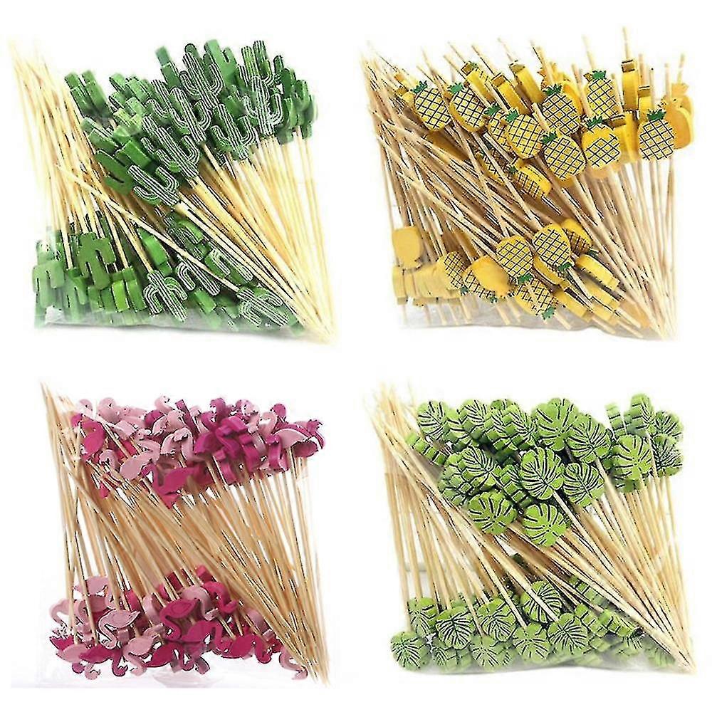 100pcs المتاح أسياخ الخيزران يختار الطعام بوفيه كب كيك الفاكهة شوكة حزب كعكة الحلوى سلطة الخضار العصي المسواك سيخ