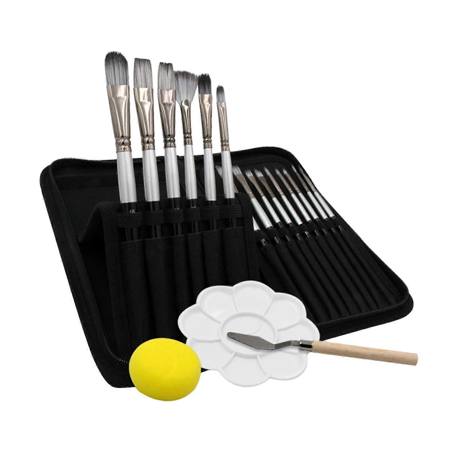 15x Painting Brushes Paint Brush Set for Gouache Painting Beginners Students