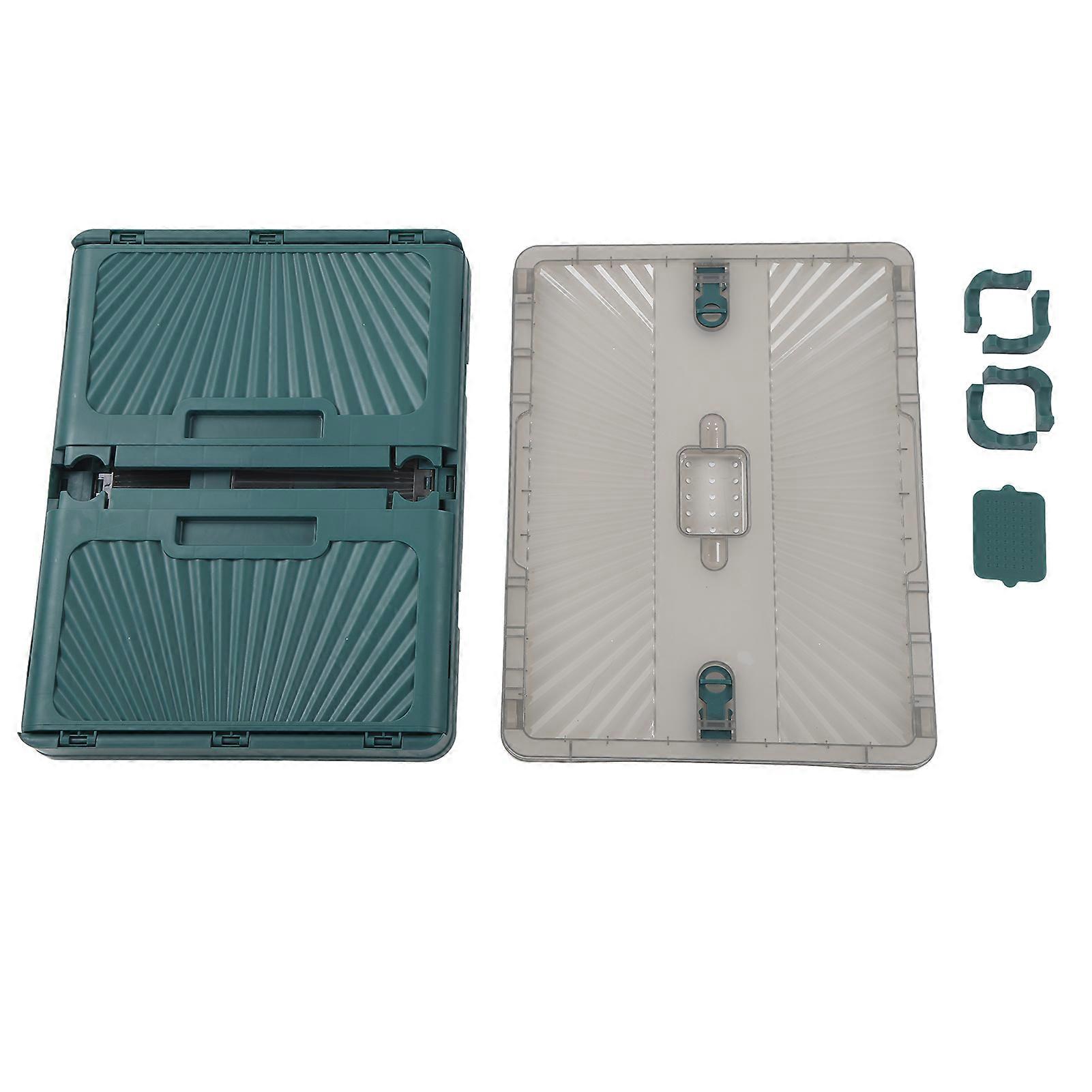 Stackable Storage Bin 3 Doors Large Capacity Removable Wheels Folding Plastic Storage Box with Lid for Home Outdoor Camping