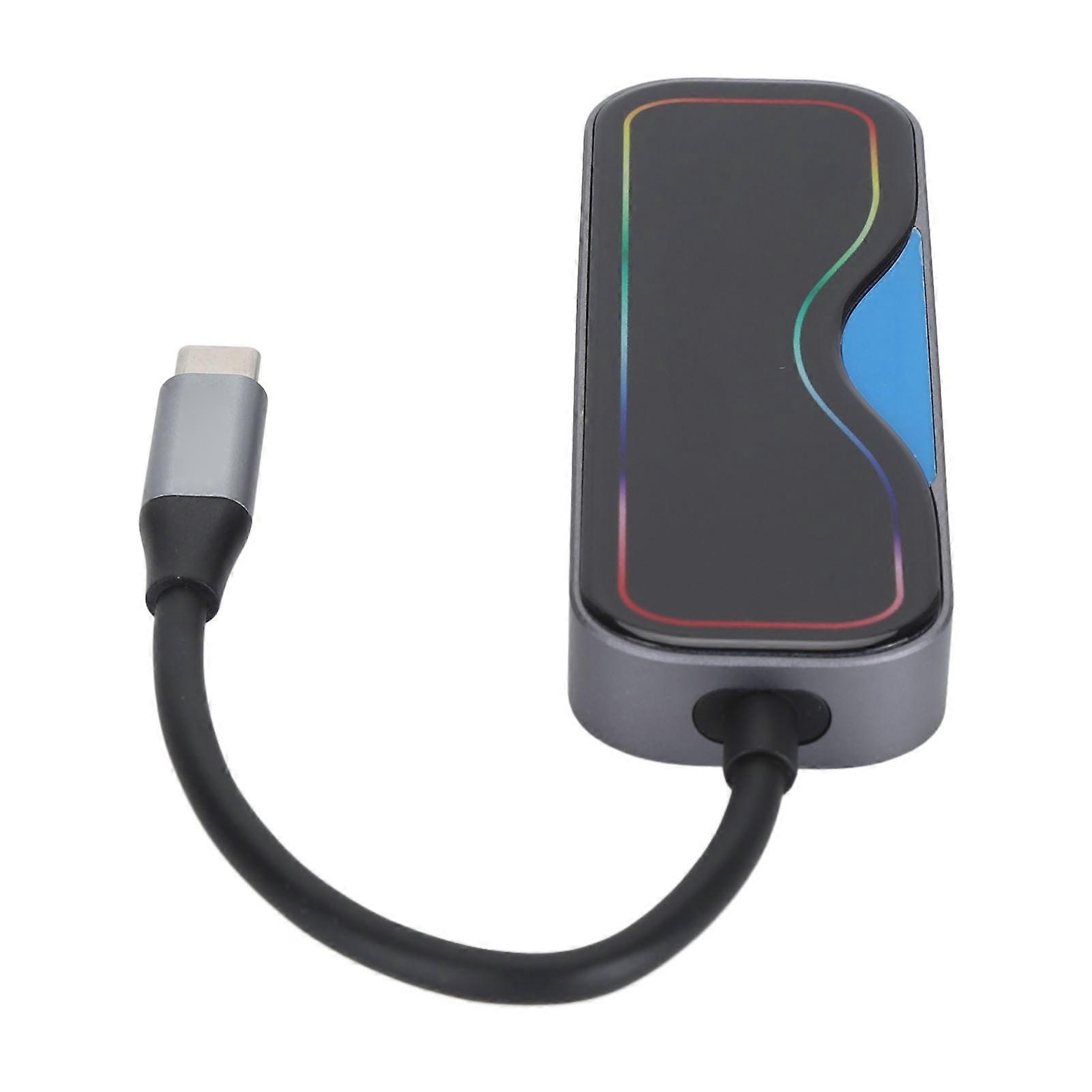 USB C Hub 7 in 1 Multiport Adapter Gigabit Ethernet Docking Station Card Reader Splitter 100W PD for Laptop