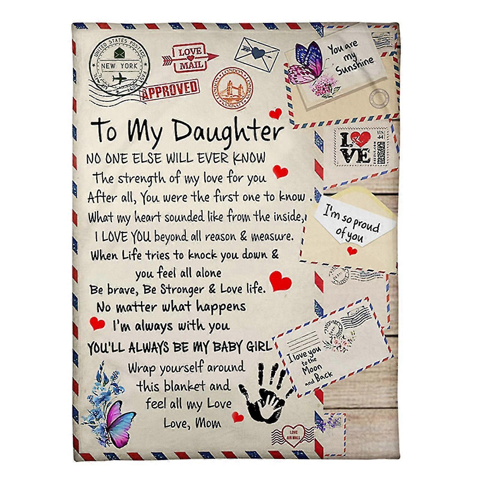 To My Daughter From Mom Envelope Fleece Blanket Customizable Patterns The Best Gift For Mothers Day