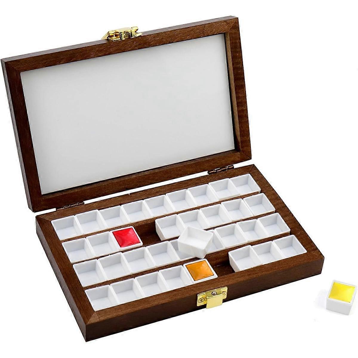 Empty Folding Watercolor Palette With 24 Wells & Large Mixing Area - Portable For Travel