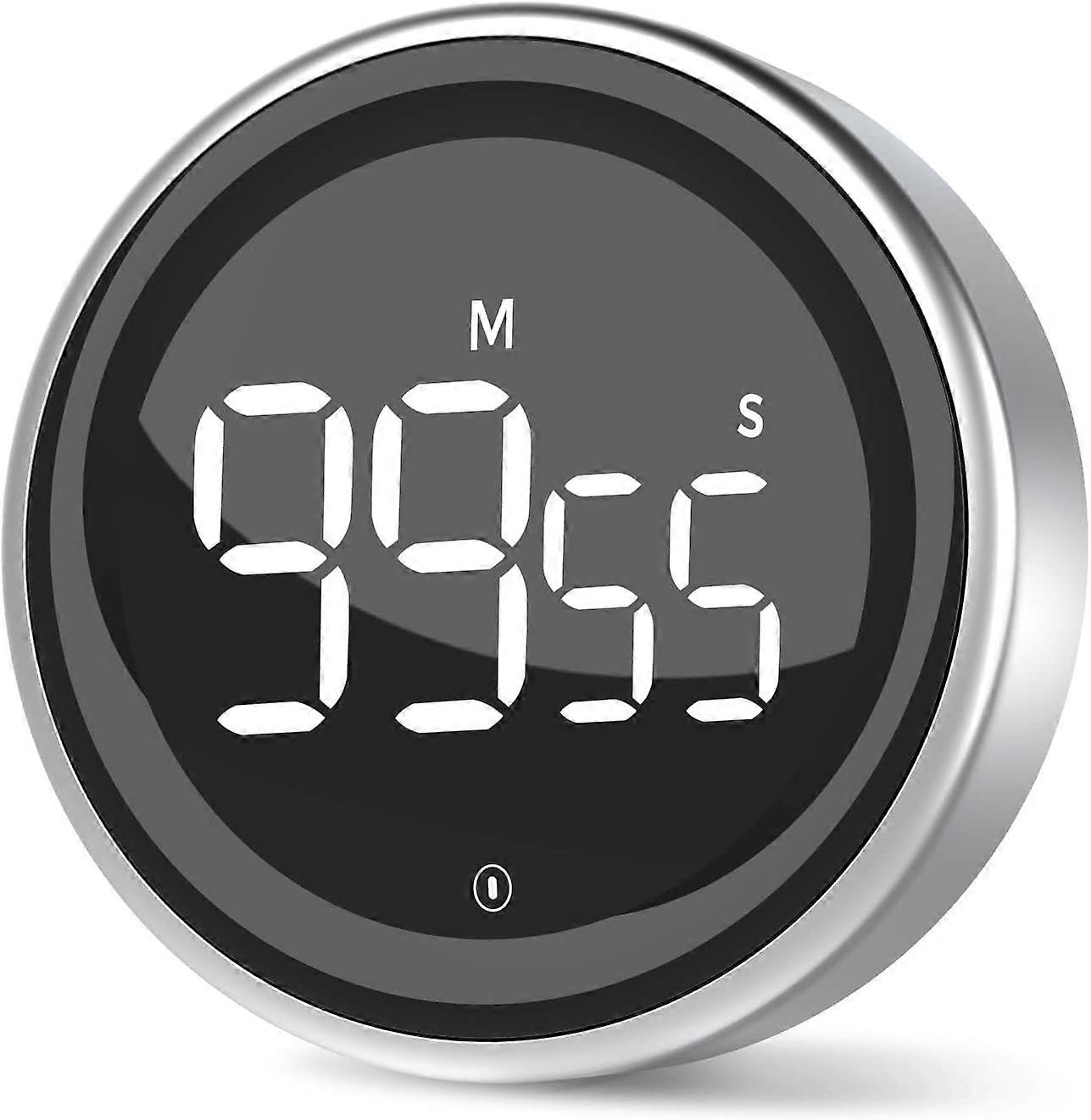 Kitchen Timer Digital Timer with Stopwatch Function and Countdown Aluminum Alloy Housing 2 Display Screen Modes 3 Adjustable Volume Levels