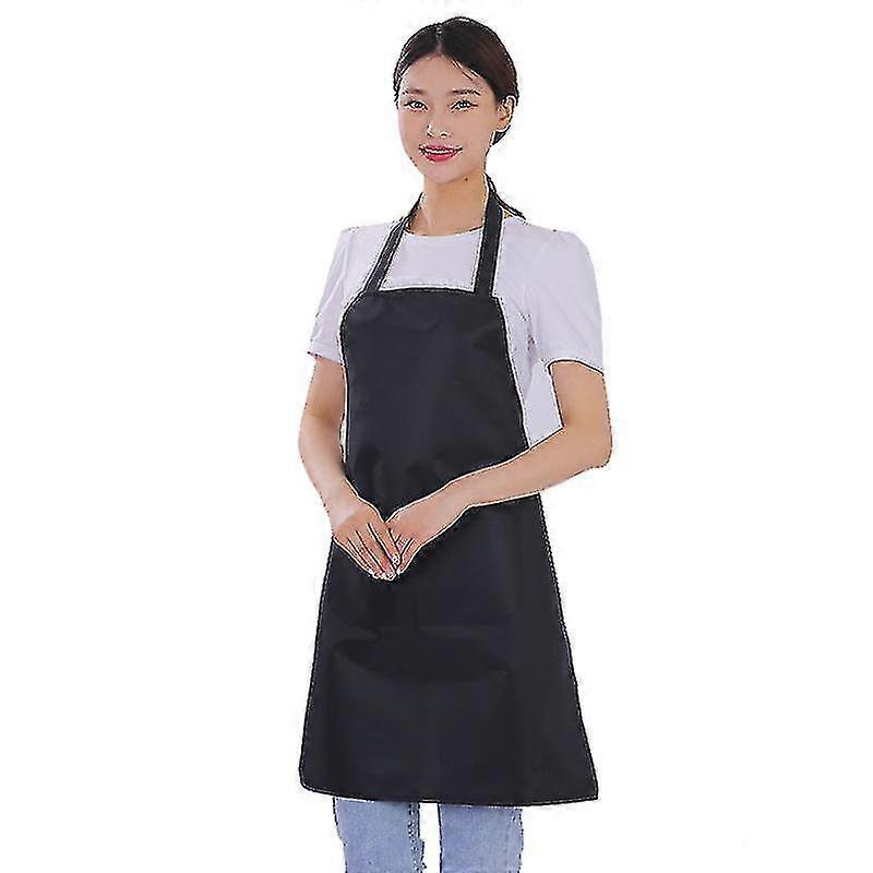 2pcs Sleeveless Overalls Solid Color Waterproof Apron Kitchen Apron