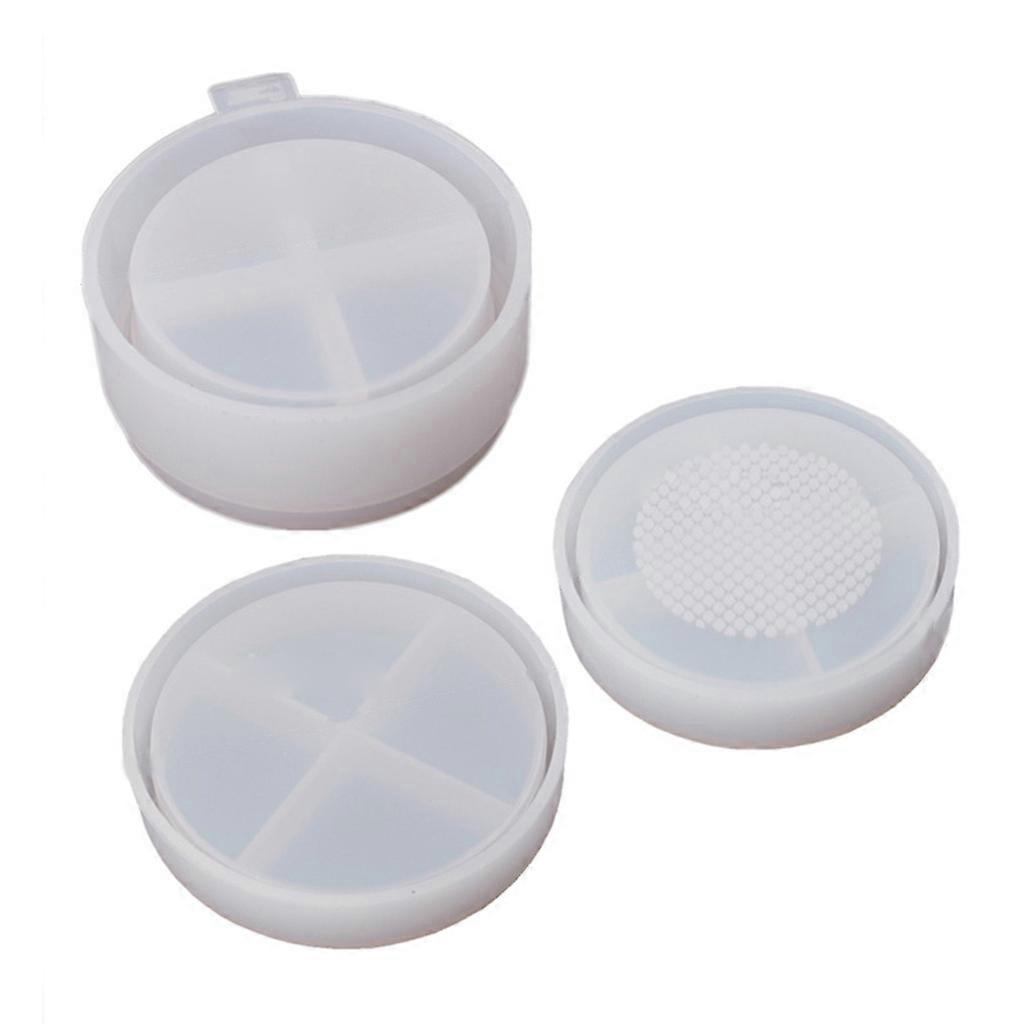 Crystal Epoxy Resin Mold Powder Puff Box Silicone Mould DIY Crafts Decorations Jewelry Organizer Casting Tool