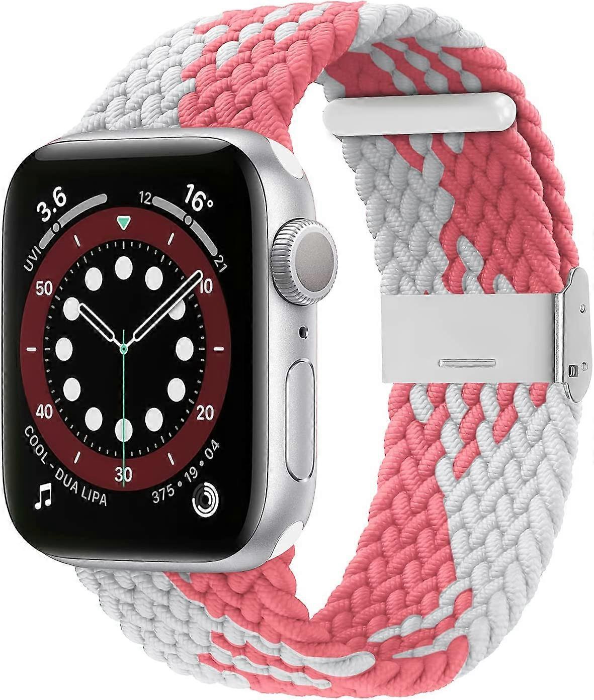 תואם ל-Apple Watch רצועות iWatch 38 מ"מ 40 מ"מ 41 מ"מ 42 מ"מ 44 מ"מ 45 מ"מ נשים גברים, קלועה קלועה מתכווננת סולו לולאה אלסטיקה נמתחת צמיד ספורט fo