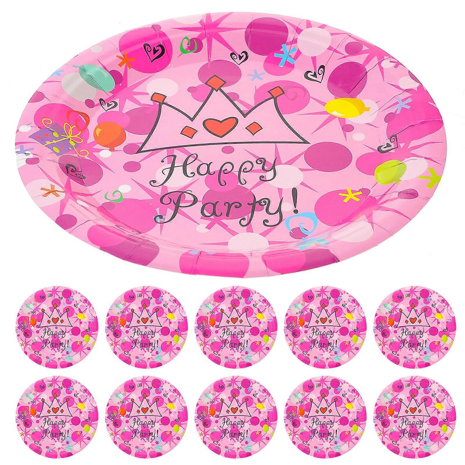 10pcs Assiettes en papier de gâteau jetables Assiettes à dîner multifonctions Assiettes de fruits délicates