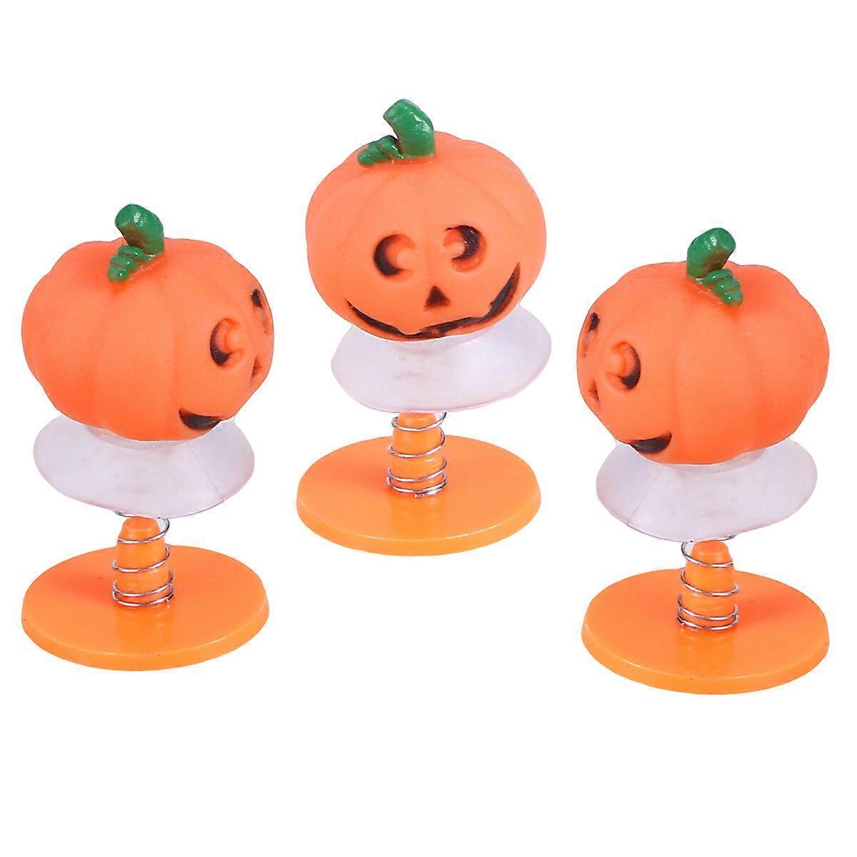 3PCS/Set Unique Shape Halloween Pumpkin Shape Sucker Bouncing Style Small Toy