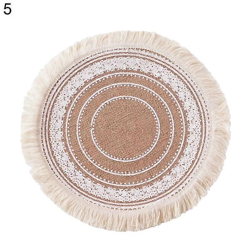 Coton Lin Table Mat Style Rétro Isolation Antidérapant Placemat Cuisine Décor