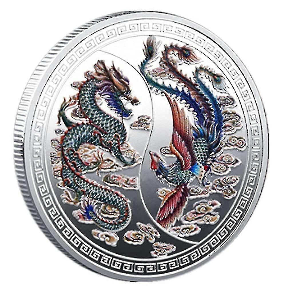 لاكي كوين الصينية فينيكس عملة تذكارية الذهب الفن جمع عملات الحديد للزوجين