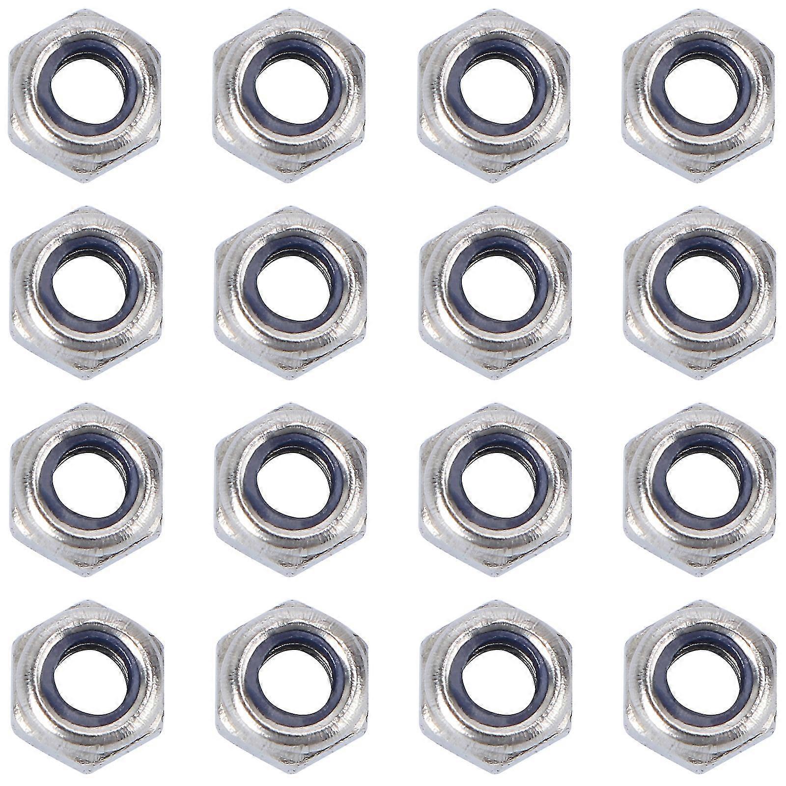100 Pcs Contre-écrous Finition Brillante Contre-écrou Finition Hex Hex Contre-écrou Nylon Insert Contre-écrou Set