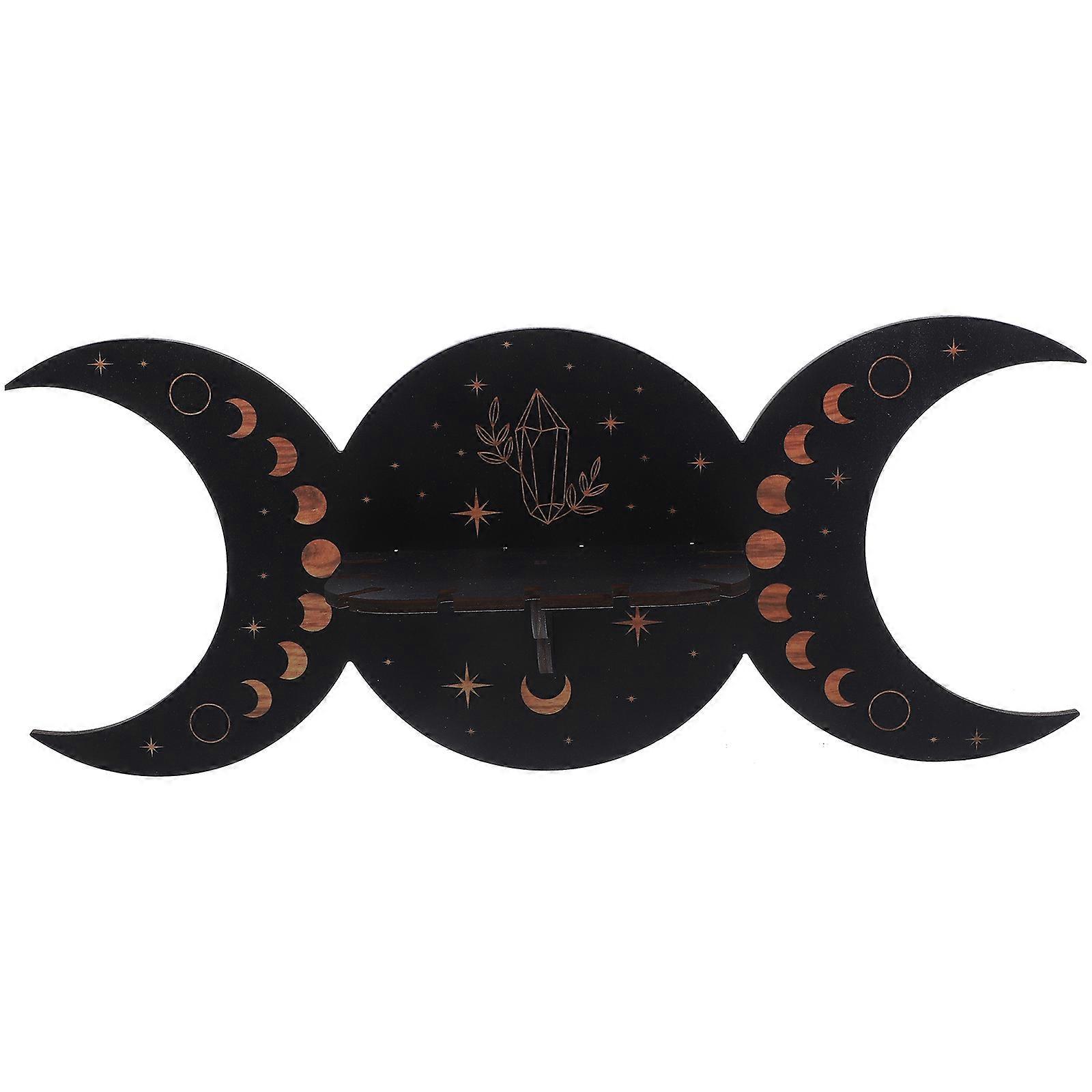 Moon Phase Wall Display Rack Bohemian Style Crystal Display Shelf Wall Mounted Rack
