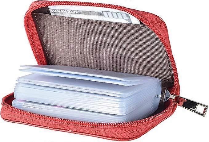 حامل بطاقة ائتمان جلدي مع 26 فتحة للبطاقات